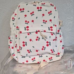 Regualr Size White Cherry Print Backpack - Unbranded, Super Cute.